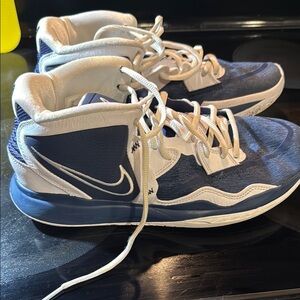 Nike Blue and White Mid-Top Sneakers